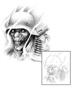 Military Tattoo Horror tattoo | BGF-00019