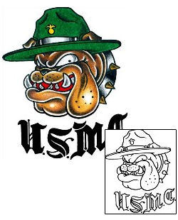 USA Tattoo Sargeant Bulldog Tattoo