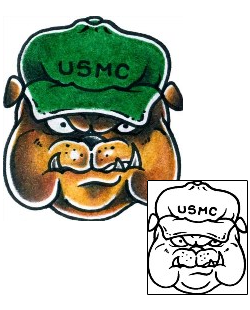 Patriotic Tattoo Marine Bulldog Tattoo