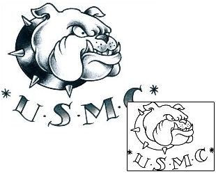Animal Tattoo USMC Bulldog Tattoo