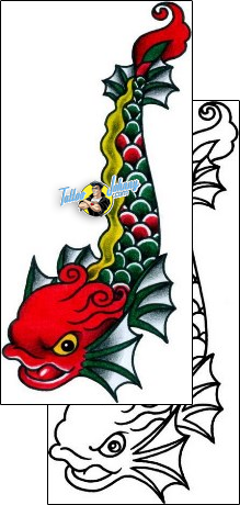 Fish Tattoo marine-life-fish-tattoos-captain-black-bkf-01157