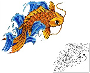 Koi Tattoo Marine Life tattoo | BOF-00021