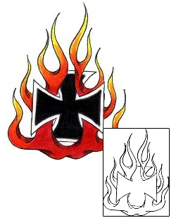 Fire – Flames Tattoo Iron Cross On Fire Tattoo