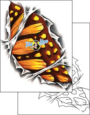 Torn Ripped Skin Tattoo butterfly-tattoos-sam-ingle-bsf-00037