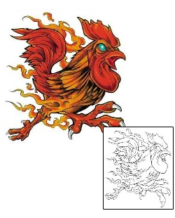 Animal Tattoo Fire Rooster Tattoo