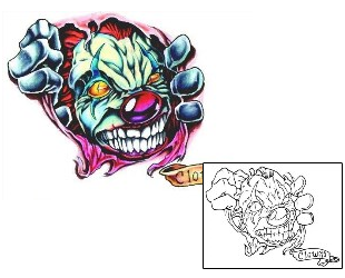 Monster Tattoo Hidden Clown Tattoo
