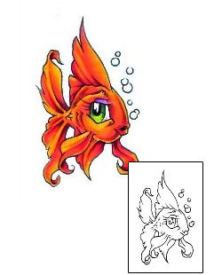 Sea Creature Tattoo Cutest Goldfish Tattoo