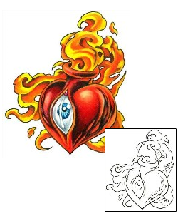 Picture of Eyeball Sacred Heart Tattoo