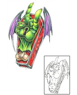 Scary Tattoo Zombie Hand Coffin Tattoo