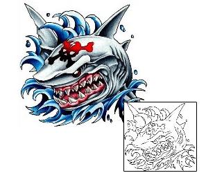 Sea Creature Tattoo Shark Attack Wave Tattoo