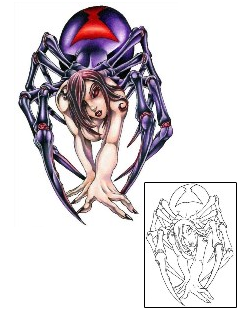 Breast Tattoo Lilith Spider Tattoo