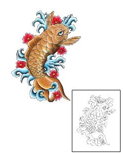 Asian Tattoo Marine Life tattoo | BZF-00018