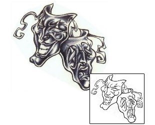 Comedy Tragedy Mask Tattoo Ethnic tattoo | CFF-00068