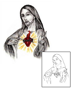 Sacred Heart Tattoo Religious & Spiritual tattoo | CHF-00244