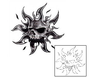 Sun Tattoo Horror tattoo | CHF-00686