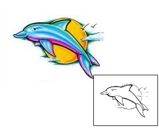 Dolphin Tattoo Marine Life tattoo | CMF-00019