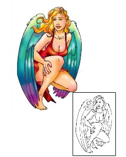 Angel Tattoo Religious & Spiritual tattoo | COF-00003