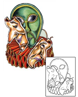 Comedy Tragedy Mask Tattoo CPF-00028