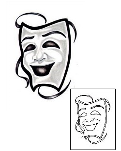 Comedy Tragedy Mask Tattoo Miscellaneous tattoo | CRF-00033