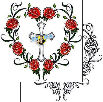 Heart Tattoo plant-life-flowers-tattoos-cricket-crf-00105