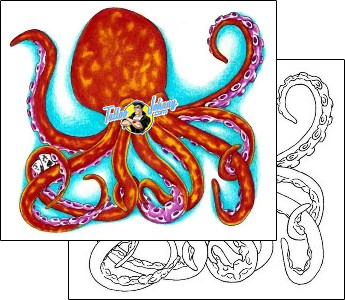 Octopus Tattoo marine-life-octopus-tattoos-cricket-crf-00299