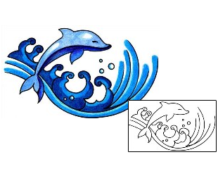 Dolphin Tattoo Marine Life tattoo | CYF-00469