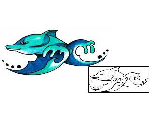 Dolphin Tattoo Marine Life tattoo | CYF-00535