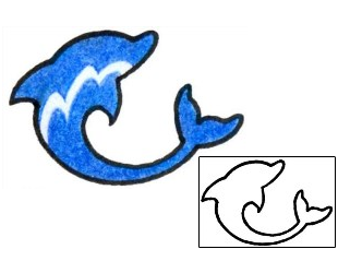 Dolphin Tattoo Marine Life tattoo | CYF-00559