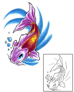 Koi Tattoo Marine Life tattoo | D1F-00040