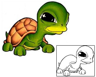 Turtle Tattoo Reptiles & Amphibians tattoo | DAF-00029