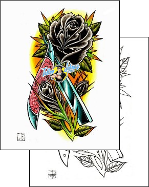 Rose Tattoo plant-life-rose-tattoos-damien-friesz-dff-00067