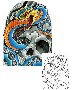 Featured Artist - Damien Friesz Tattoo Skull Viper Half Sleeve