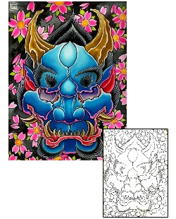 Devil - Demon Tattoo Plant Life tattoo | DFF-00206
