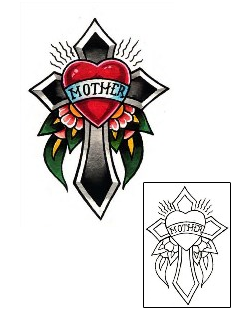 In Memory of Tattoo Traditional Mother Cross