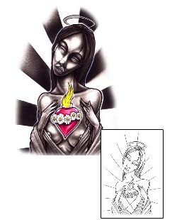 Sacred Heart Tattoo Religious & Spiritual tattoo | DFF-00388