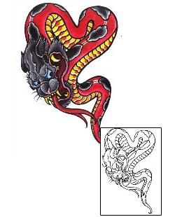 Picture of Panther Head Snake Tattoo