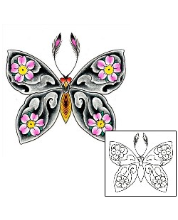 Butterfly Tattoo Plant Life tattoo | DFF-00792