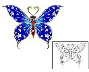 USA Tattoo Celestial Butterfly Tattoo