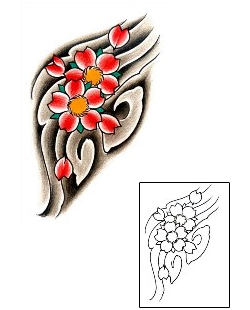 Asian Tattoo Plant Life tattoo | DFF-00888