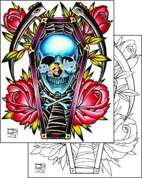 Coffin Tattoo skull-tattoos-damien-friesz-dff-01083