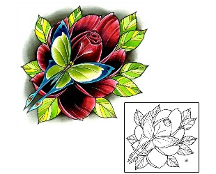 Butterfly Tattoo Plant Life tattoo | DFF-01130