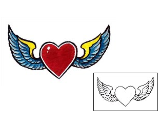 Picture of Flying Traditional Heart Tattoo