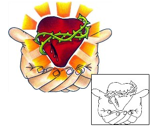 Sacred Heart Tattoo Religious & Spiritual tattoo | DJF-00017