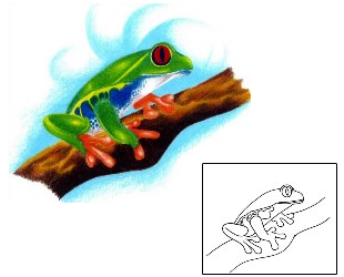 Frog Tattoo Reptiles & Amphibians tattoo | DJF-00022