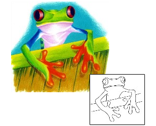 Frog Tattoo Reptiles & Amphibians tattoo | DJF-00024