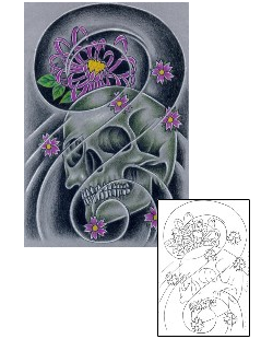 Skull Tattoo Specific Body Parts tattoo | DKF-00003