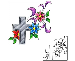 Cross Tattoo Religious & Spiritual tattoo | DKF-00212
