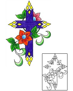 Cross Tattoo Religious & Spiritual tattoo | DKF-00213