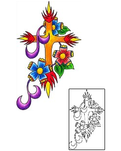 Cross Tattoo Religious & Spiritual tattoo | DKF-00216