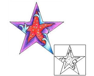 Starfish Tattoo Marine Life tattoo | DKF-00452